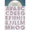 Bokstäver klistermärken A-Z glitter vit – sammanlagt 50 alfabet stickers, 23 mm höga