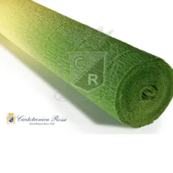Cartotecnica Rossi kräppapper 600/5 – tonad gul & grön, 180 g rulle (144 g/m²) à 50×250 cm