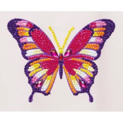 Diamond painting – 12×16 cm stort motiv med en färgglad fjäril