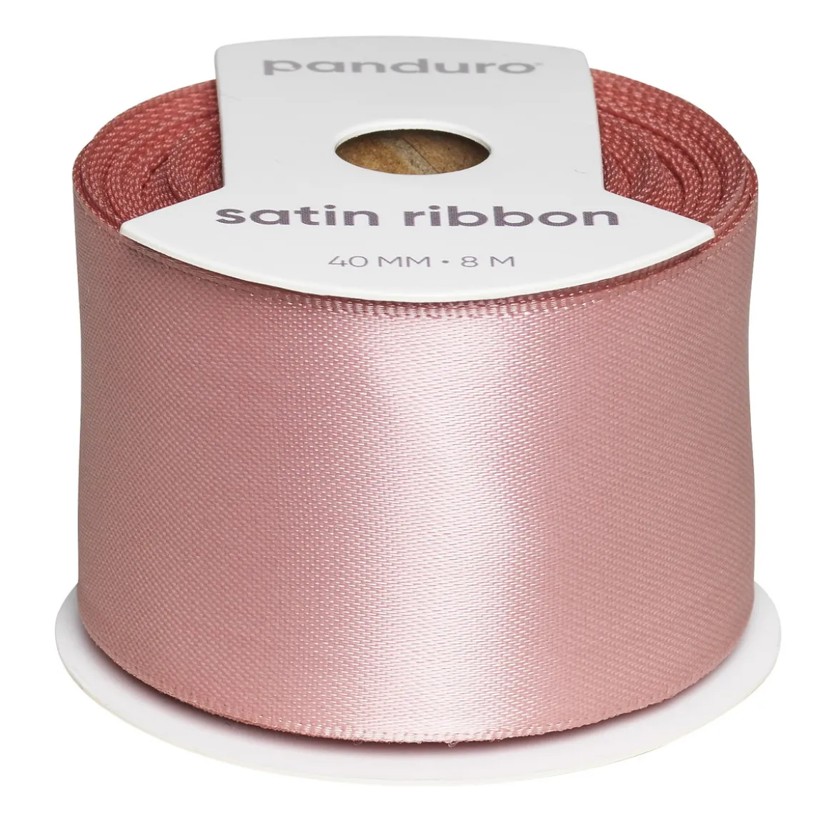 Dimrosa satinband – 40 mm brett och 8 meter långt