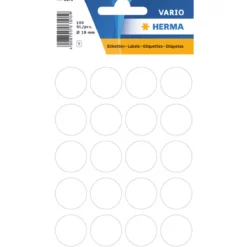 Herma Etikett vit Ø19mm 100p