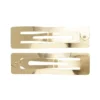 Hårspännen av guldfärgad metall, rektangulära 2-pack. 7,7×2 cm