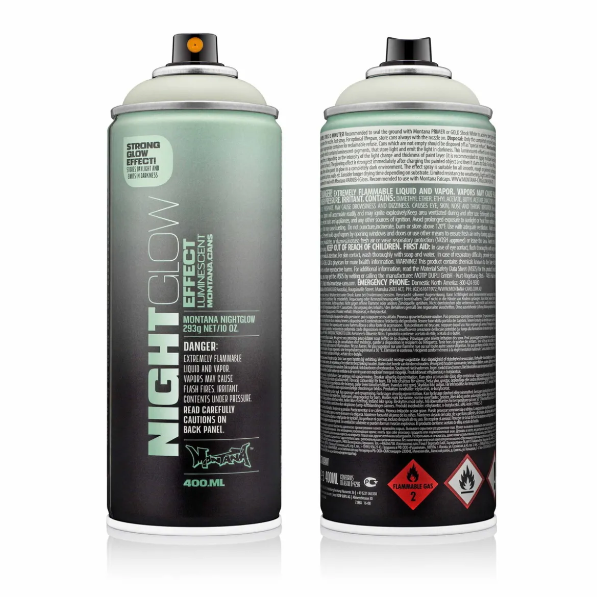 Montana Night Glow NG1000 / Självlysande sprayfärg – Luminescent Green 400 ml