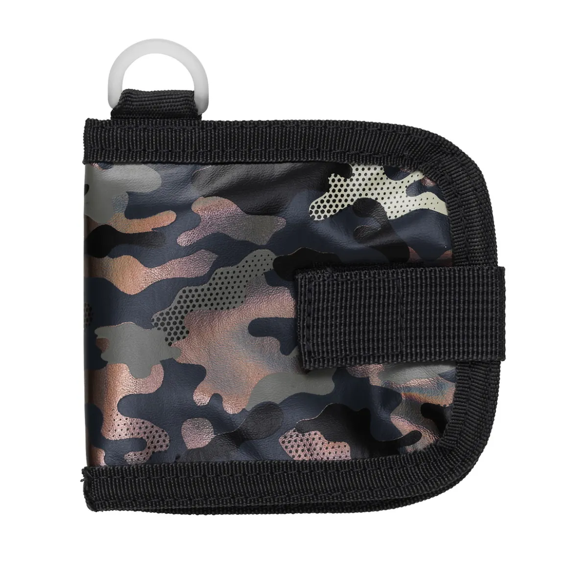 Plånbok Cool, en tuff liten börs med metallic kamouflage-motiv, 11,5×10 cm