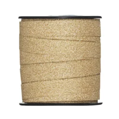 Presentband 25 meter på rulle, 1 cm brett – glitter brons