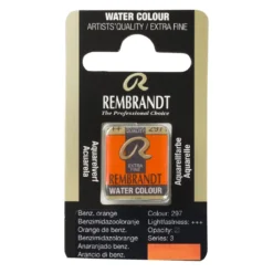 Rembrandt akvarellfärg halvkopp – Benzimidazolone orange 297