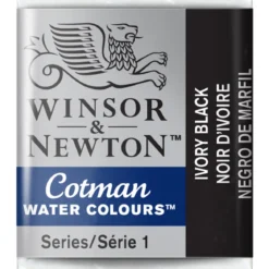 Winsor & Newton Cotman akvarellfärg halvkopp Lamp Black 337